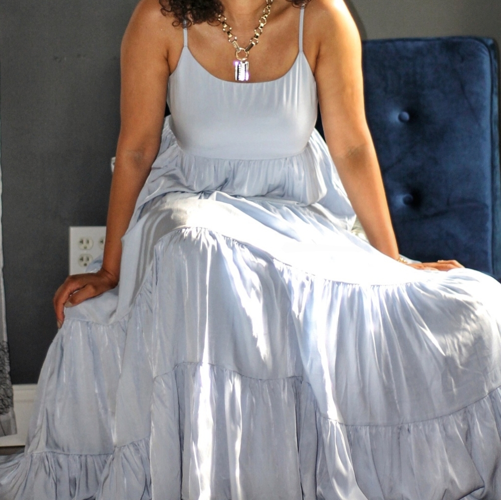 Lulu's Orange Tiered Maxi Dress